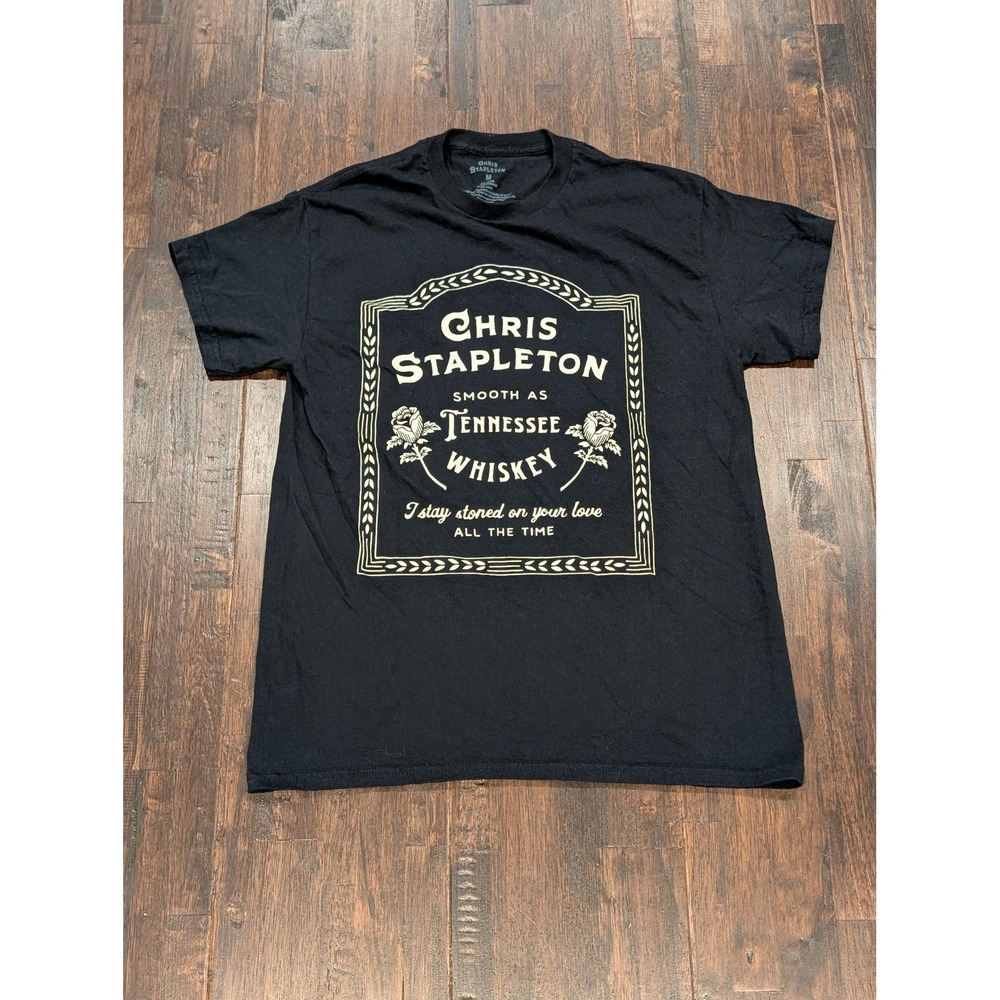 Chris Stapleton Shirt Mens Medium Black Tennessee Whiskey Country Music Tee Tour